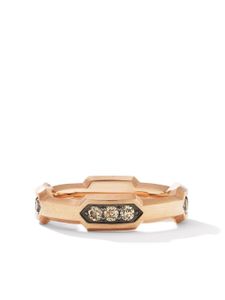 David Yurman bague Hex en or 18 ct sertie de diamants - Rose