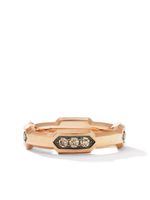 David Yurman bague Hex en or 18 ct sertie de diamants - Rose