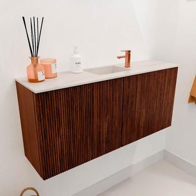 Toiletmeubel Mondiaz Joya Dlux | 90 cm | Meubelkleur Ruby | Faye wastafel Meli Wasbak Midden | 1 kraangat