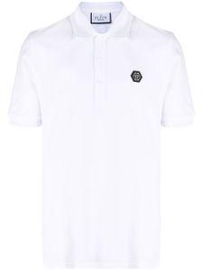 Philipp Plein polo à plaque logo - Blanc