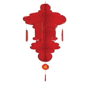 Chinese lampion hangdecoratie 90 x 60 cm - Rood - Thema versieringen landen