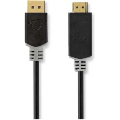 DisplayPort-Kabel | DisplayPort Male | HDMI© Connector | 4K@30Hz | Verguld | 3.0 m | Rond | PVC |