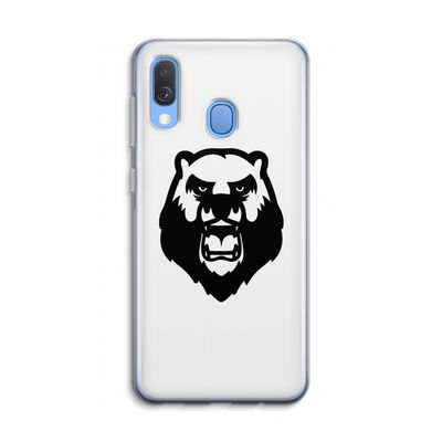 Angry Bear (white): Samsung Galaxy A40 Transparant Hoesje