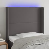 Hoofdbord LED 83x16x118/128 cm kunstleer grijs