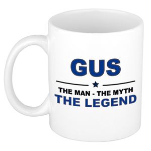 Naam cadeau mok/ beker Gus The man, The myth the legend 300 ml   -