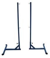 SET OF MOVABLE BADMINTON POLES WITH WEIGHTS AND WHEELS