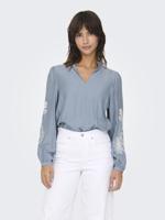 Only Onlnew Malou L/s Emb Top Wvn Cs 15344970 T-shirt Lange Mouw 5071482 Faded Denim