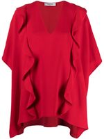 Valentino Garavani blouse drapée à volants - Rouge