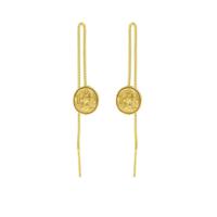 Karma Pull Through Doortrek Oorbellen Coin Goud