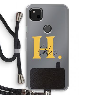 Amber Script: Pixel 4a Transparant Hoesje met koord