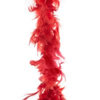 Boa kerstslinger veren rood 200 cm kerstversiering - Kerstslingers