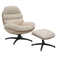 Giga Meubel - Draaifauteuil Beige Incl. Voetenbankje - Liane