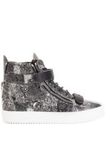 Giuseppe Zanotti baskets montantes à motif cachemire - Noir