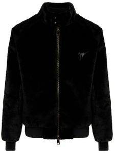 Giuseppe Zanotti veste en cuir à plaque logo - Noir