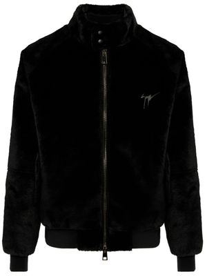 Giuseppe Zanotti veste en cuir à plaque logo - Noir
