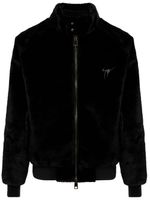 Giuseppe Zanotti veste en cuir à plaque logo - Noir