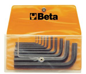 Beta 10-delige set haakse inbussleutels gebruneerd (art. 96N) in etui 96N/B10 - 000960650