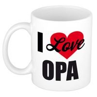 I love opa / Ik hou van opa cadeau mok / beker wit 300 ml - Cadeau mokken