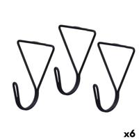 Hangers Gift Decor Zwart Metaal Driehoekig Set 3 Onderdelen (6 Stuks)