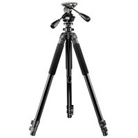 Walimex FT-665T Tripod 1/4 inch Werkhoogte: 38 - 185 cm Zwart 3D-panhead, Incl. tas - thumbnail