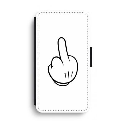 Middle finger white: iPhone XS Max Flip Hoesje