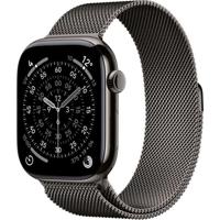 Apple Watch Series 11 GPS + Cellular - 46 mm - Slate Titanium kast - Slate Milanese Loop band - S/M