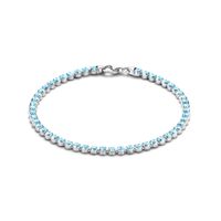 Tennisarmband zilver-zirconia aquamarijn 2,8 mm 16-19 cm