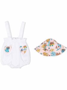 Moschino Kids trousseau de naissance à imprimé graphique - Blanc