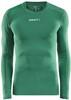 Craft 1906856 Pro Control Compression Tee LS Unisex - Team Green - XS