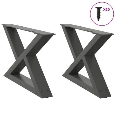 Salontafelpoten 2 st 60x(30-31,3) cm staal antraciet