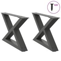 Salontafelpoten 2 st 60x(30-31,3) cm staal antraciet