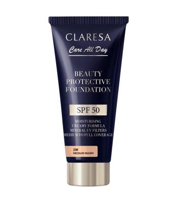 Claresa beauty protective foundation spf 50 2w medium warm 30ml