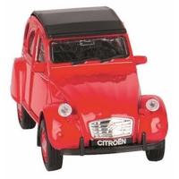 Modelauto Citroen 2CV - rood - dicht - schaal 1:36 - schaalmodel auto