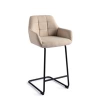 Jesper Home Barkruk 'Noto' Arch Black, kleur Overnight Oats (zithoogte 65cm)