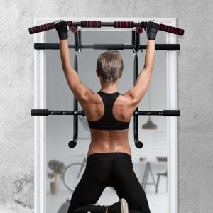 Fitness Bar Draagbare Optrekstang Rekstok voor Krachttraining 101 x 57,5 x 96 cm Zwart