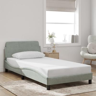 Bedframe zonder matras 100x200 cm fluweel lichtgrijs