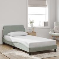 Bedframe zonder matras 100x200 cm fluweel lichtgrijs
