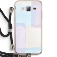 Square pastel: Samsung Galaxy J3 (2016) Transparant Hoesje met koord