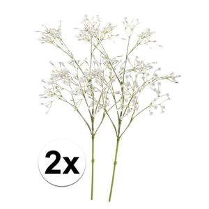 Kunstbloem Gipskruid - 2x - 68 cm - wit - losse tak - kunst zijdebloem - Gypsophila