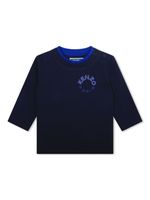Kenzo Kids t-shirt longues manches à logo imprimé - Bleu