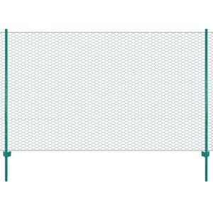 Draadgaashek met palen 25x1,5 m staal groen