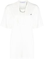 pushBUTTON t-shirt oversize à imprimé collier - Blanc