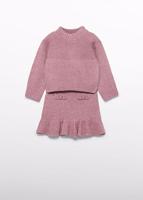 Abel & Lula winter rok-set meisjes - roze - gebreid