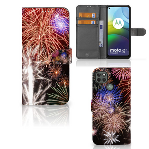 Motorola Moto G9 Power Wallet Case met Pasjes Vuurwerk