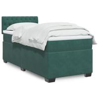 Boxspring met matras fluweel donkergroen 100x200 cm Boxspring met matras fluweel donkergroen 100x200 cm