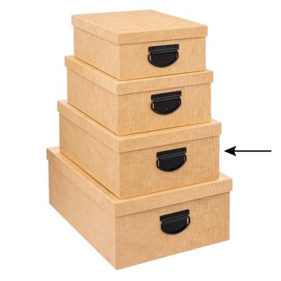 5Five Opbergdoos - 5x - opslag box - goudgeel - L35 x B26 x H14 cm - Stevig karton - Industrialbox
