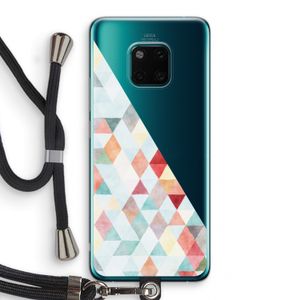 Gekleurde driehoekjes pastel: Huawei Mate 20 Pro Transparant Hoesje met koord