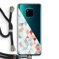 Gekleurde driehoekjes pastel: Huawei Mate 20 Pro Transparant Hoesje met koord