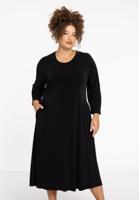 Yoek Jurk PLISSE | Zwart | Maat 54/56