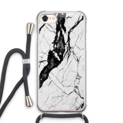 Witte marmer 2: iPhone 7 Transparant Hoesje met koord